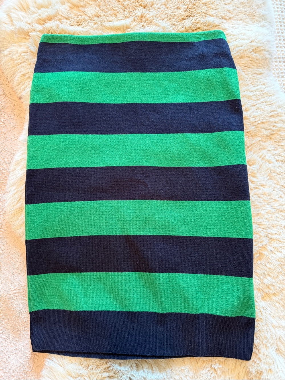 Ralph Lauren Striped Green and Navy Knit Pencil Skirt